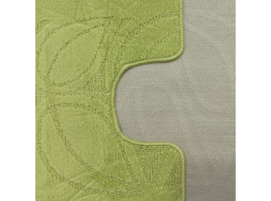 Súprava kúpeľňových predložiek s výrezom TÁŇA - flora - svetlo zelená