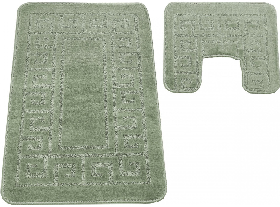 Súprava kúpeľňových predložiek s výrezom TÁŇA - greek - olivovo zelená