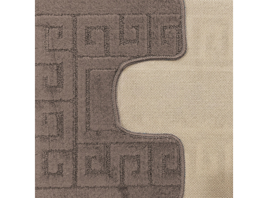 Súprava kúpeľňových predložiek s výrezom TÁŇA - greek - tmavo béžová