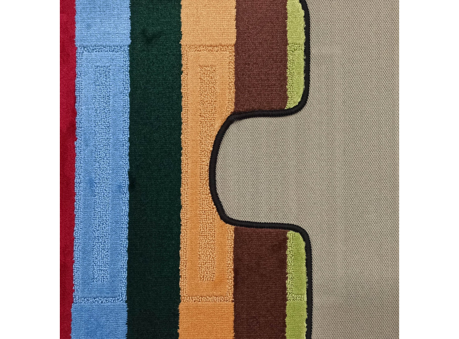 Súprava kúpeľňových predložiek s výrezom TÁŇA XL - lines - multicolor