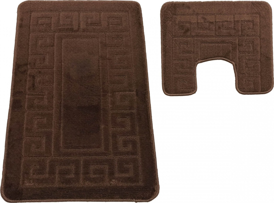 Súprava kúpeľňových predložiek s výrezom TÁŇA - greek - tmavo hnedá