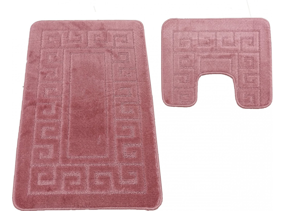 Súprava kúpeľňových predložiek s výrezom TÁŇA - greek - staroružová