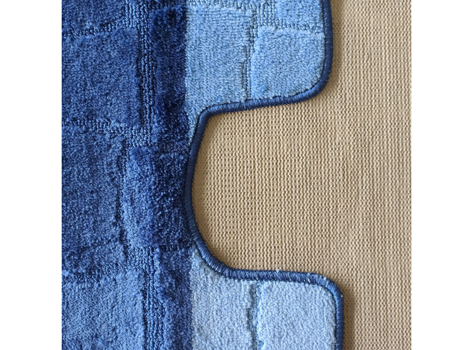 Súprava kúpeľňových predložiek s výrezom TÁŇA XL - tiles - modrá