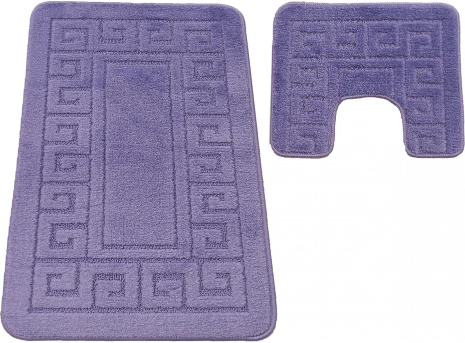 Súprava kúpeľňových predložiek s výrezom TÁŇA - greek - fialová