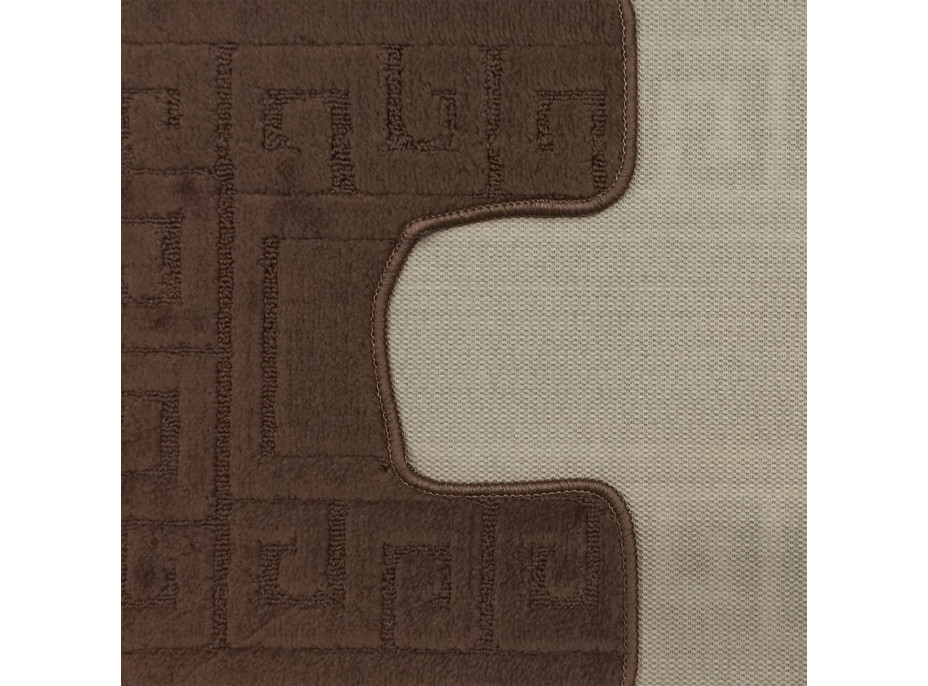 Súprava kúpeľňových predložiek s výrezom TÁŇA - greek - tmavo hnedá