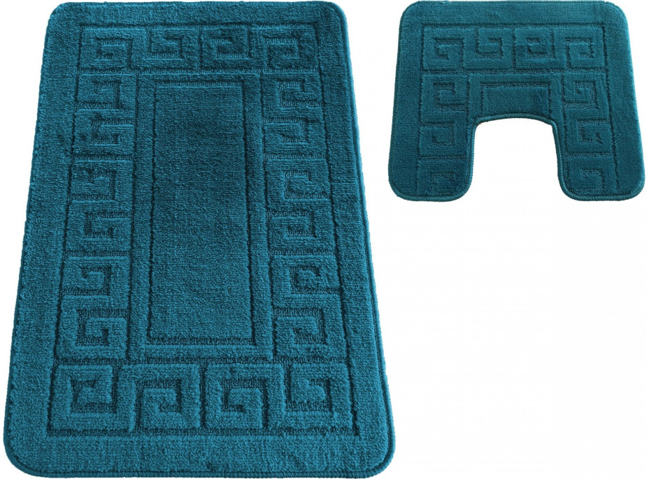 Súprava kúpeľňových predložiek s výrezom TÁŇA - greek - morská zelená