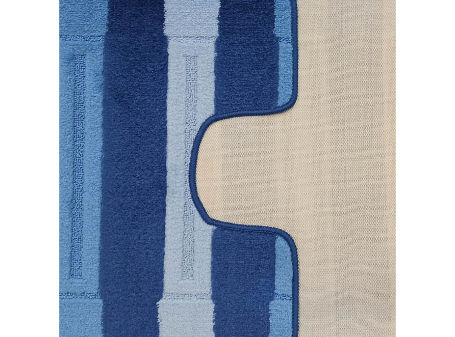 Súprava kúpeľňových predložiek s výrezom TÁŇA XL - lines - tmavo modrá