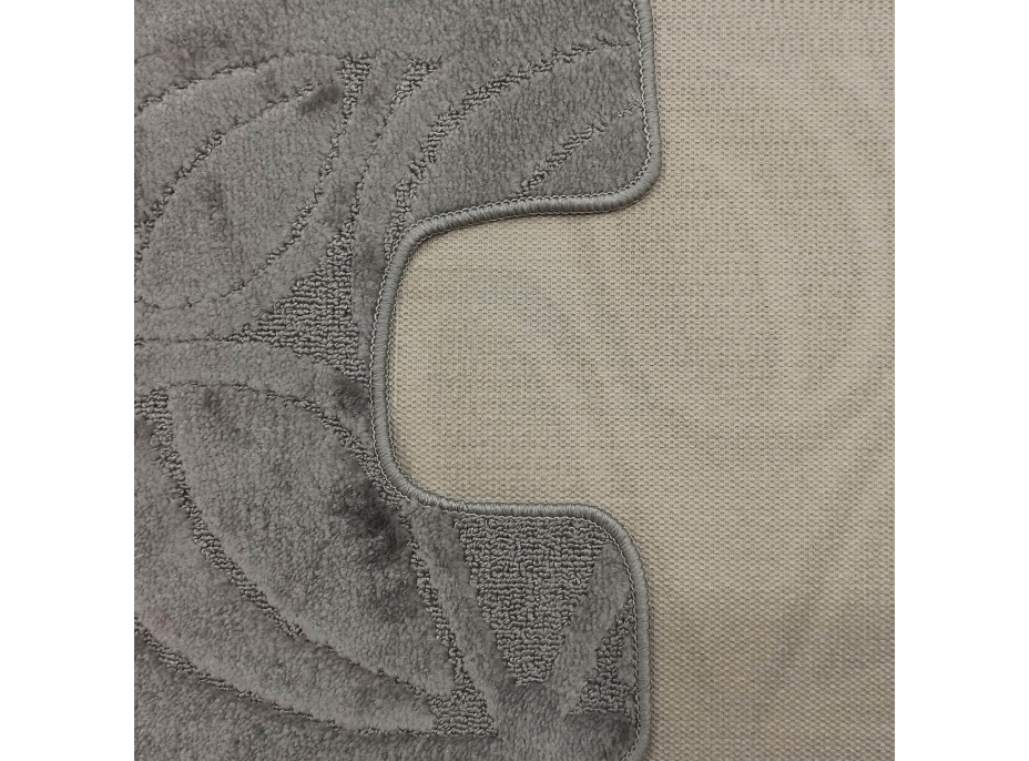 Súprava kúpeľňových predložiek s výrezom TÁŇA - flóra - tmavo hnedá