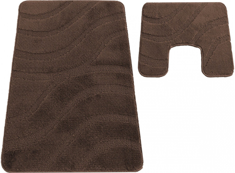 Súprava kúpeľňových predložiek s výrezom TÁŇA - symphony - tmavo hnedá