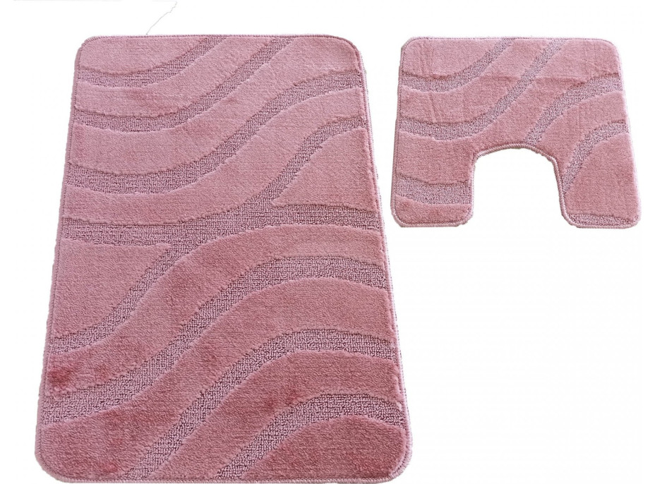 Súprava kúpeľňových predložiek s výrezom TÁŇA - symphony - staroružová