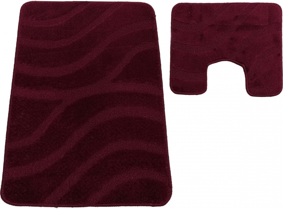 Súprava kúpeľňových predložiek s výrezom TÁŇA - symphony - bordó