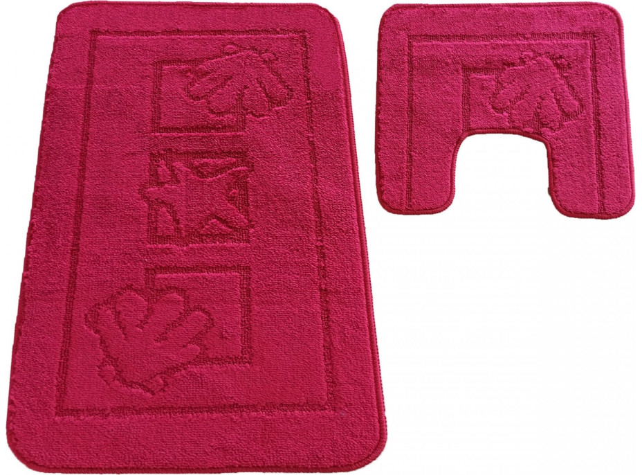 Súprava kúpeľňových predložiek s výrezom TÁŇA - sea - tmavo ružová