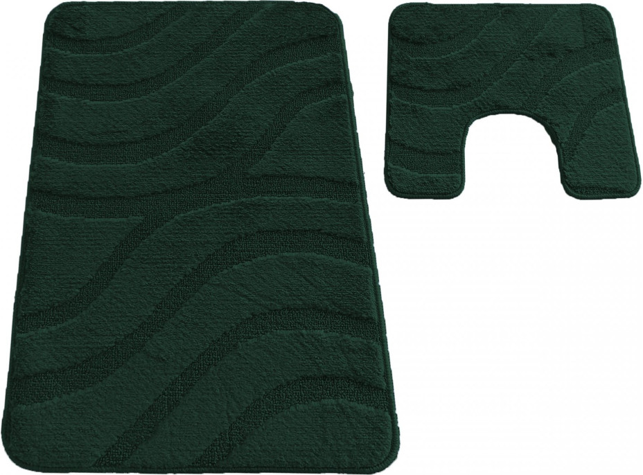 Súprava kúpeľňových predložiek s výrezom TÁŇA - symphony - tmavo zelená