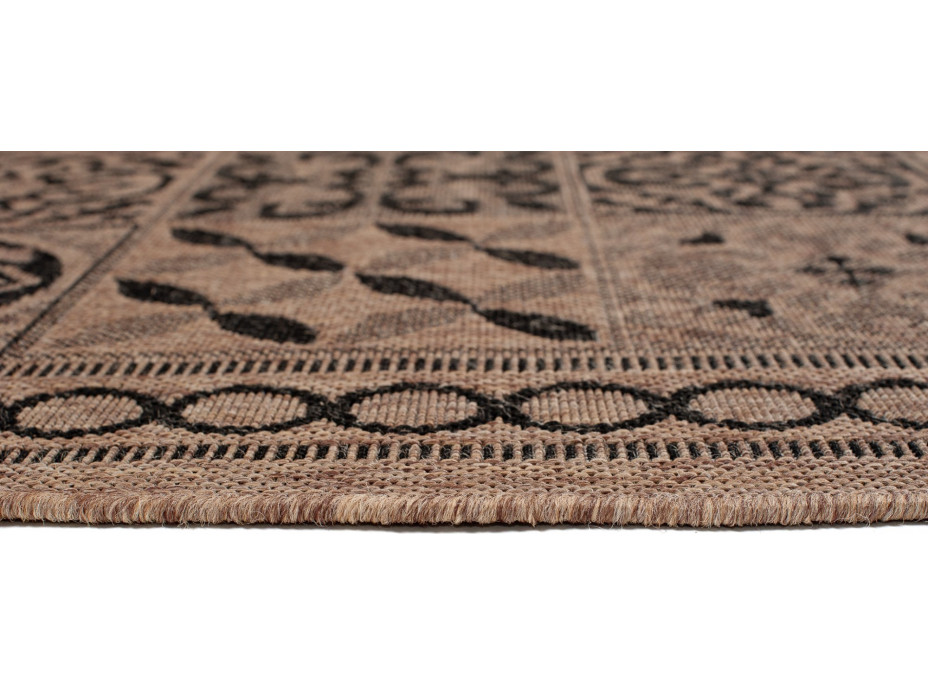 Sisalový PP koberec TILES - hnedý/čierny
