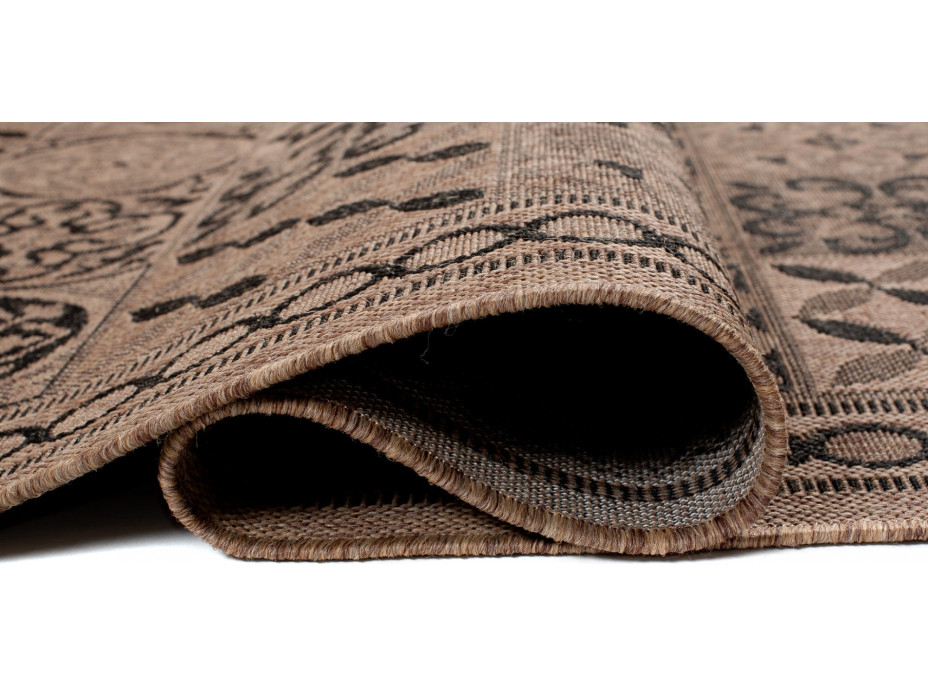 Sisalový PP koberec TILES - hnedý/čierny