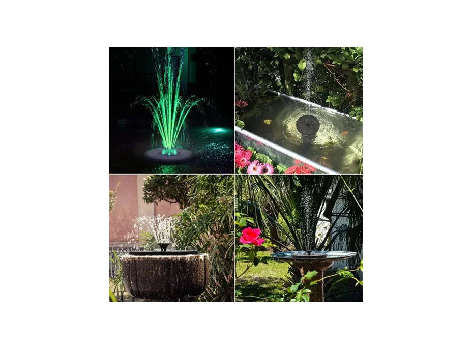 Záhradná LED solárna fontána
