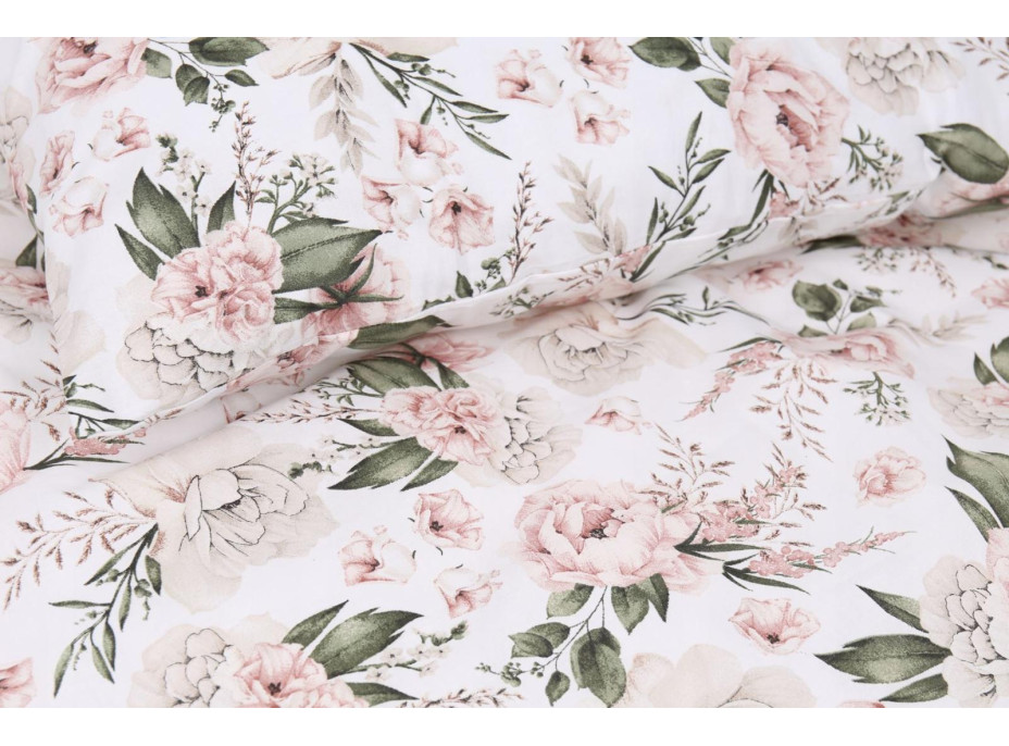 Detské bavlnené obliečky 140x200 cm BABYMAM PREMIUM - Romantické kvety