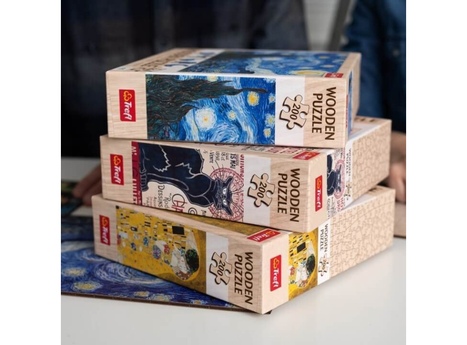 TREFL Drevené puzzle Art: Gustav Klimt - Bozk 200 dielikov