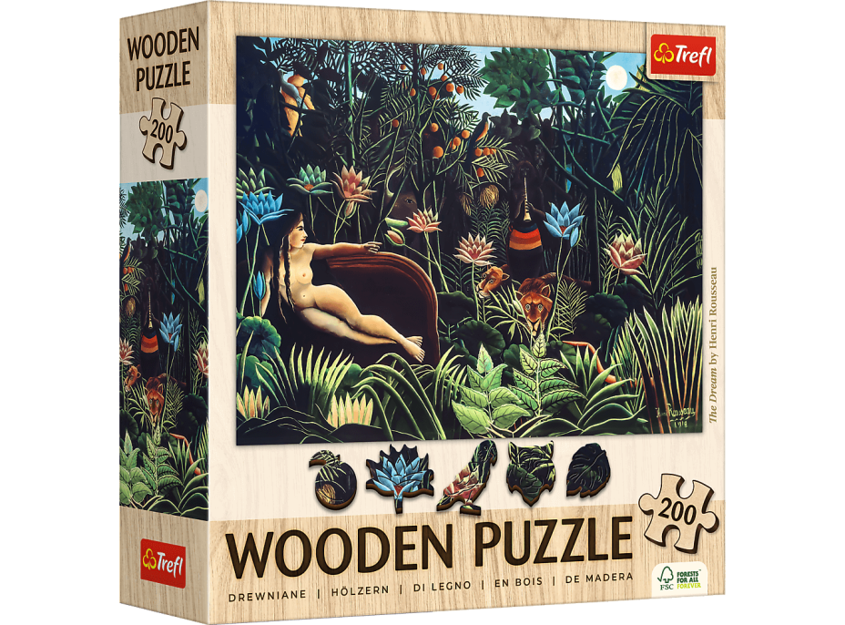 TREFL Drevené puzzle Art: Henri Rousseau - Sen 200 dielikov