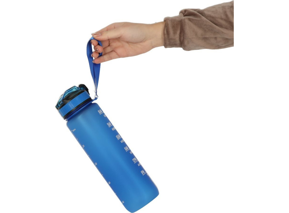 KIK Motivačná fľaša na vodu 1l Modrá
