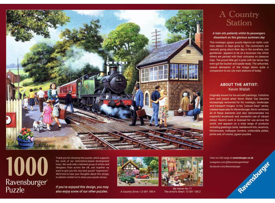 RAVENSBURGER Puzzle Vlaková zastávka na vidieku 1000 dielikov