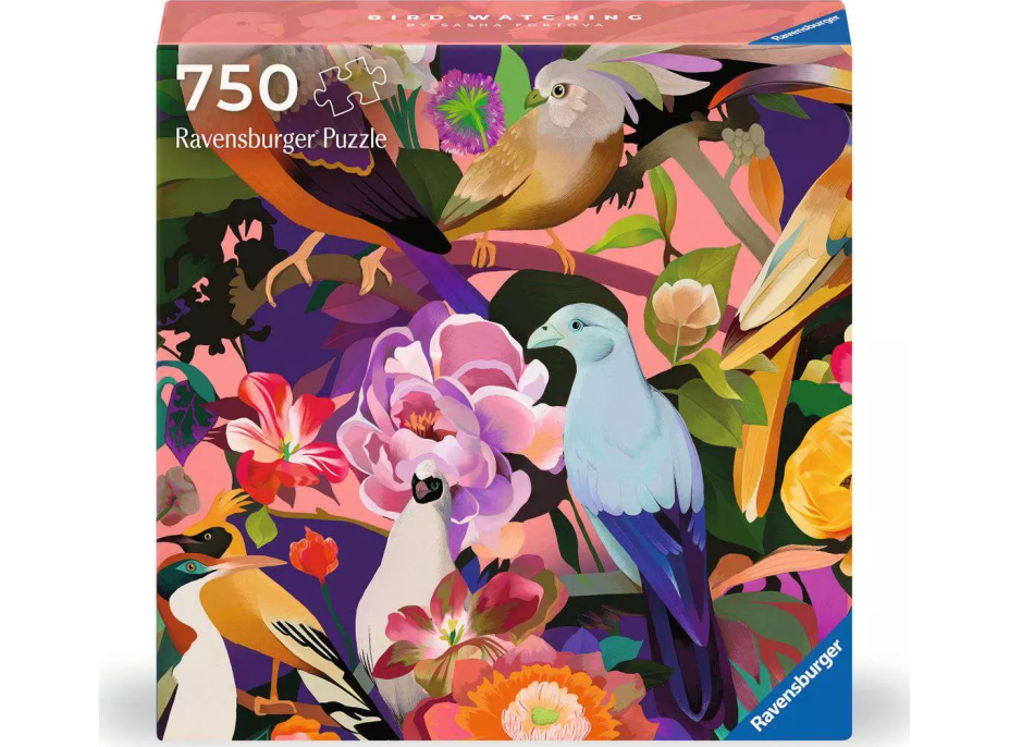 RAVENSBURGER Štvorcové puzzle Art & Soul: Pozorovanie vtákov 750 dielikov