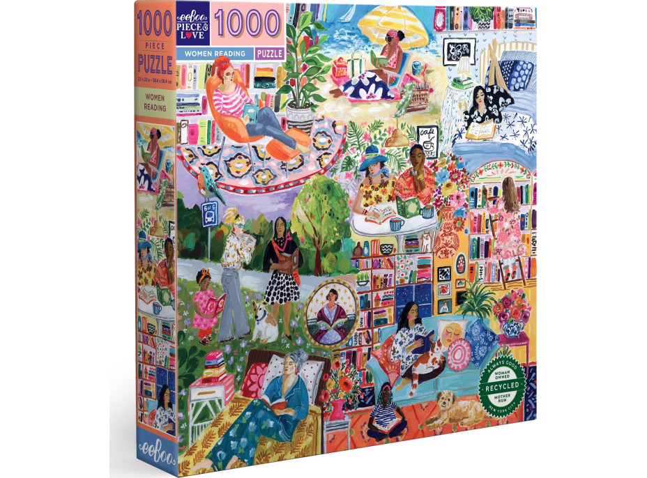 EEBOO Štvorcové puzzle Čítanie pre ženy 1000 dielikov