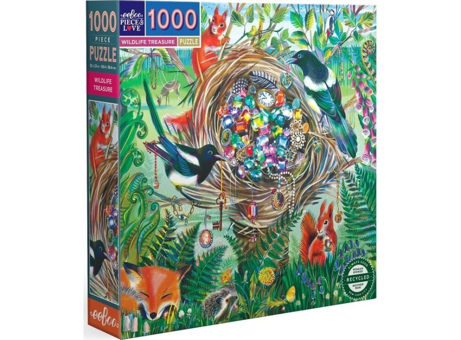 EEBOO Štvorcové puzzle Poklad divokej prírody 1000 dielikov
