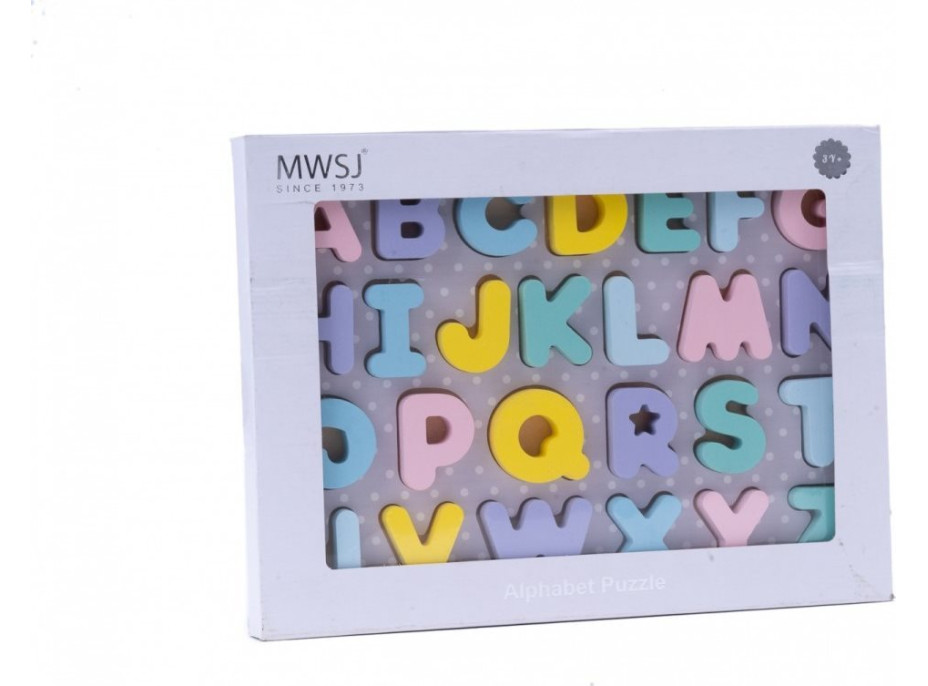 MWSJ Drevená vkladačka Pastelová abeceda