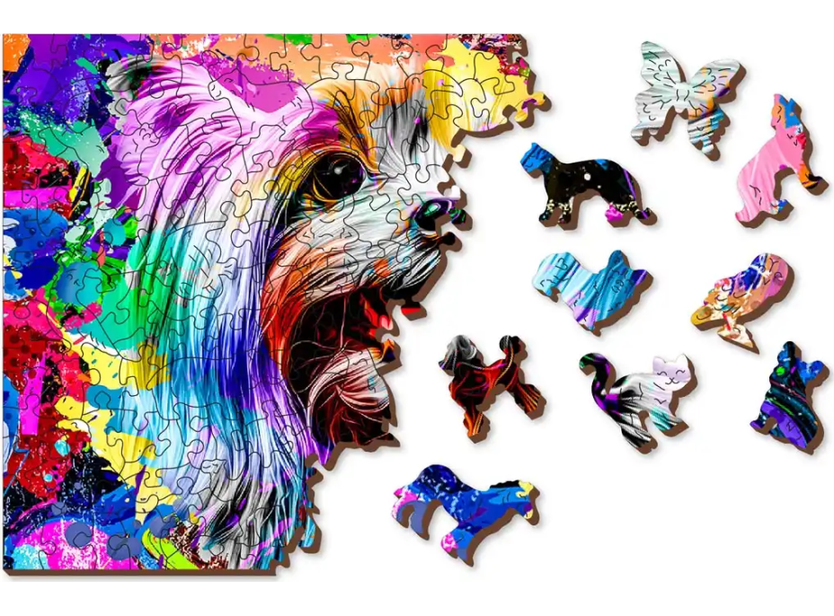 WOODEN CITY Drevené puzzle Pop Art Yorkshirský teriér 505 dielikov