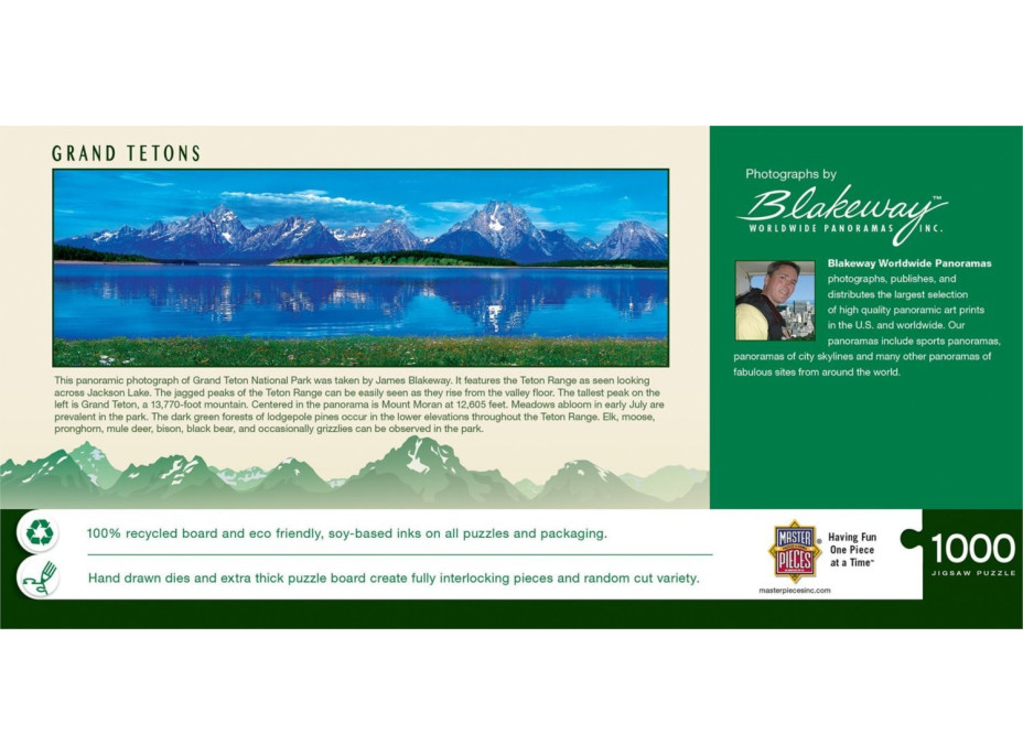 MASTERPIECES Panoramatické puzzle Grand Tetons National Park, Wyoming 1000 dielikov