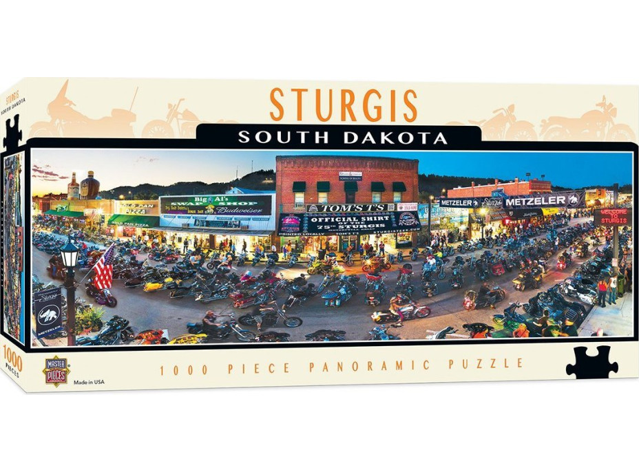 MASTERPIECES Panoramatické puzzle Sturgis, South Dakota 1000 dielikov