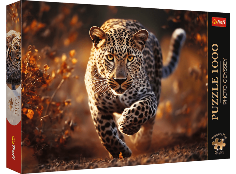 TREFL Puzzle Premium Plus Photo Odyssey: Divoký leopard 1000 dielikov