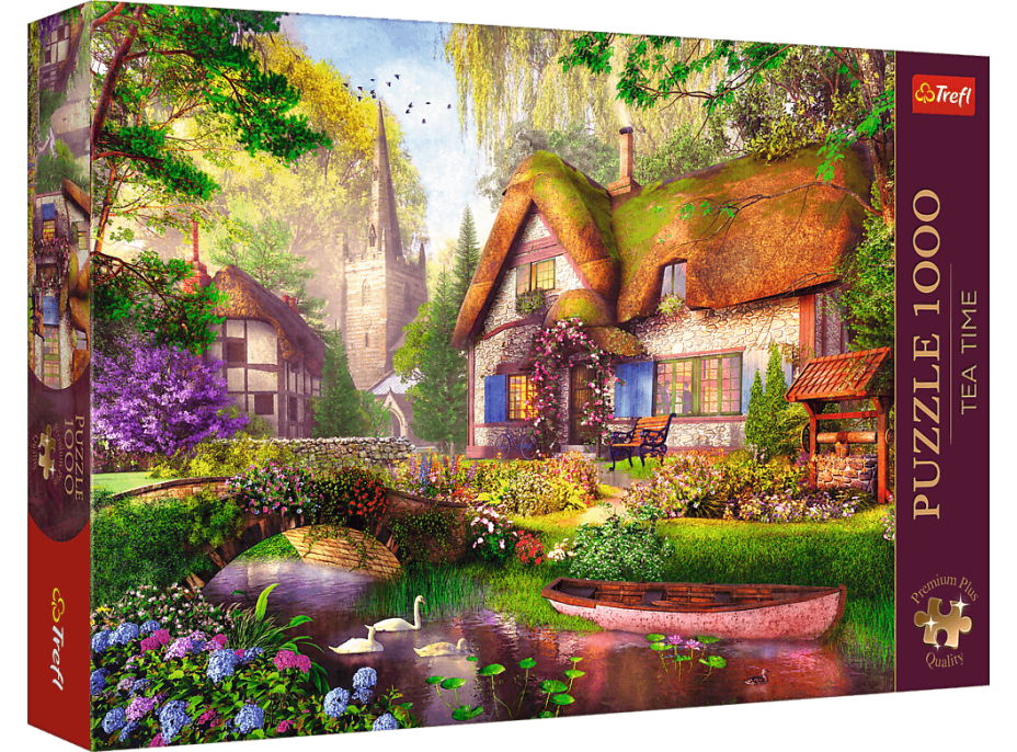 TREFL Puzzle Premium Plus Tea Time: Drevená chata 1000 dielikov