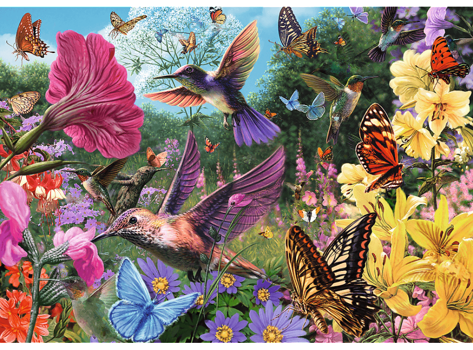 TREFL Puzzle Premium Plus Tea Time: Záhrada kolibríkov 1000 dielikov