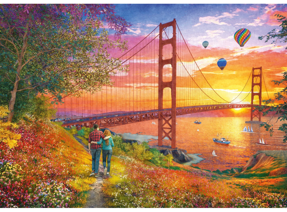 SCHMIDT Puzzle Prechádzka k mostu Golden Gate 2000 dielikov