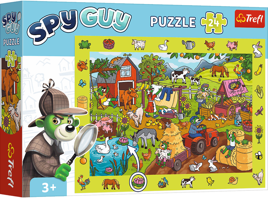 TREFL Puzzle s hľadaním obrázkov Spy Guy: Farma 24 dielikov