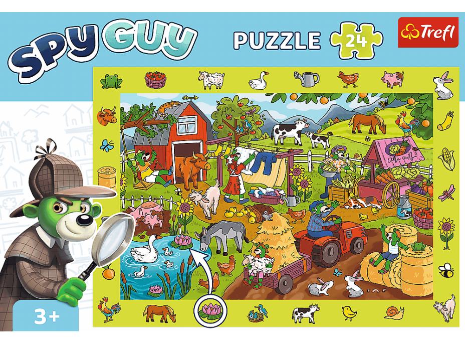 TREFL Puzzle s hľadaním obrázkov Spy Guy: Farma 24 dielikov