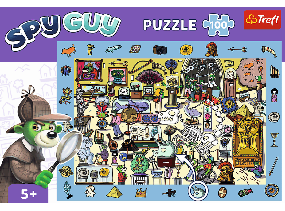 TREFL Puzzle s hľadaním obrázkov Spy Guy: Múzeum 100 dielikov