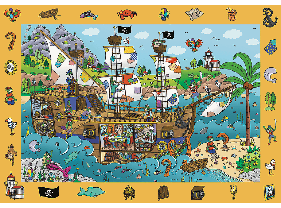 TREFL Puzzle s hľadaním obrázkov Spy Guy: Pirátska loď 100 dielikov