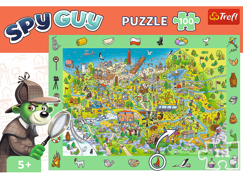 TREFL Puzzle s hľadaním obrázkov Spy Guy: Poľsko 100 dielikov