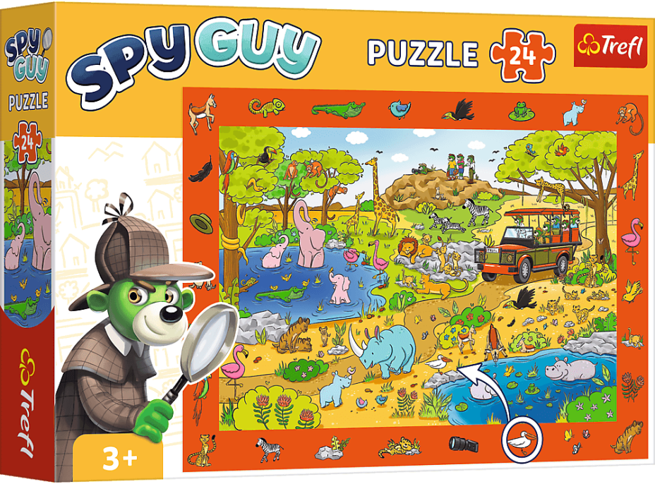 TREFL Puzzle s hľadaním obrázkov Spy Guy: Safari 24 dielikov