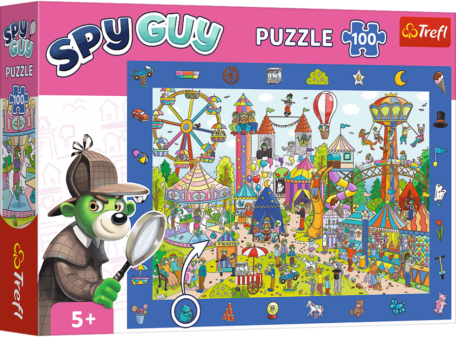 TREFL Puzzle s hľadaním obrázkov Spy Guy: Zábavný park 100 dielikov