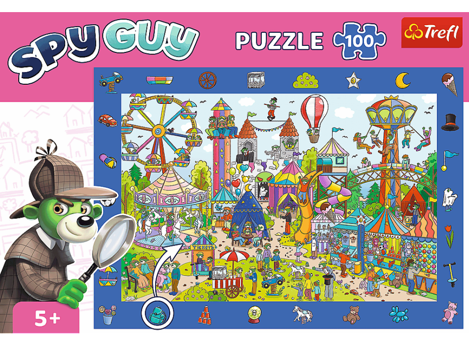 TREFL Puzzle s hľadaním obrázkov Spy Guy: Zábavný park 100 dielikov