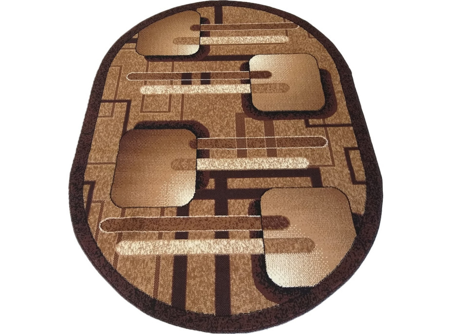 Kusový oválny koberec ALPHA Slide - hnedý