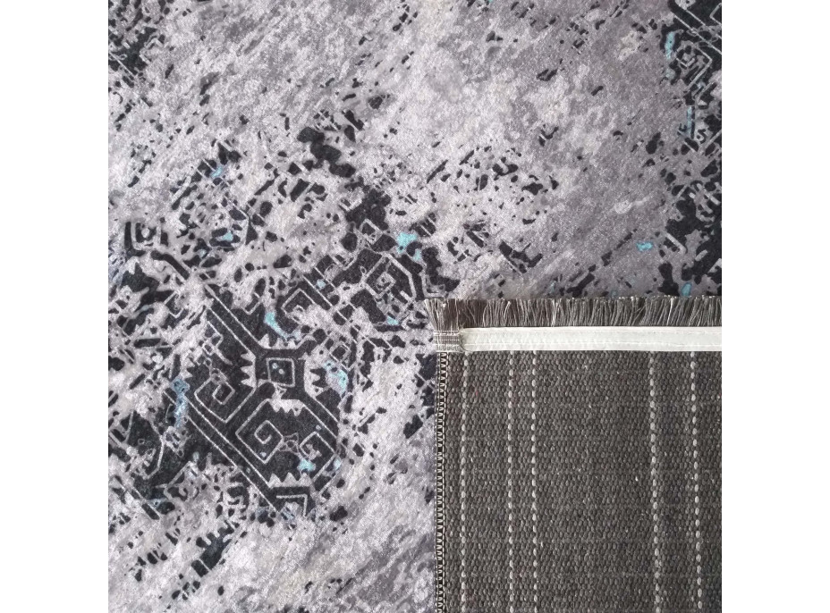 Kusový koberec EFES Pattern - tmavo šedý/sivý