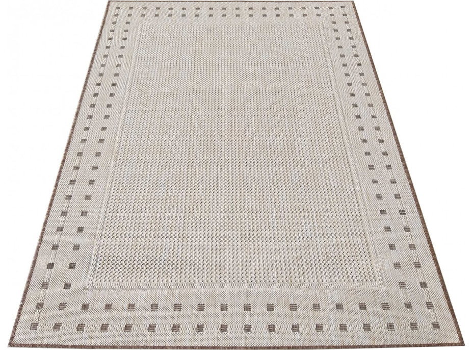 Obojstranný koberec NEEDLE Dots - hnedý