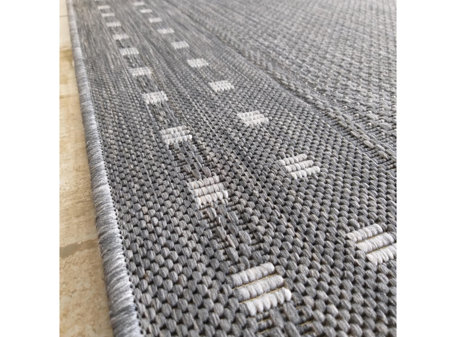 Obojstranný koberec NEEDLE Dots - šedý