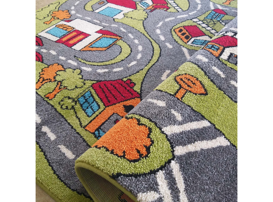 Detský koberec Mestečko - šedý
