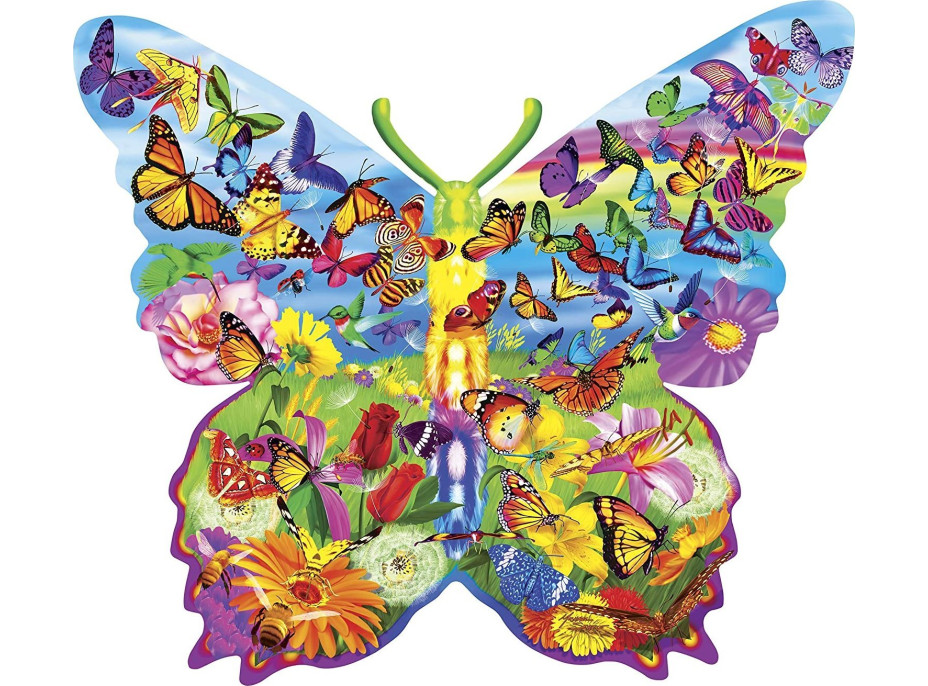 MASTERPIECES Obrysové puzzle Motýlie prekvapenie 1000 dielikov